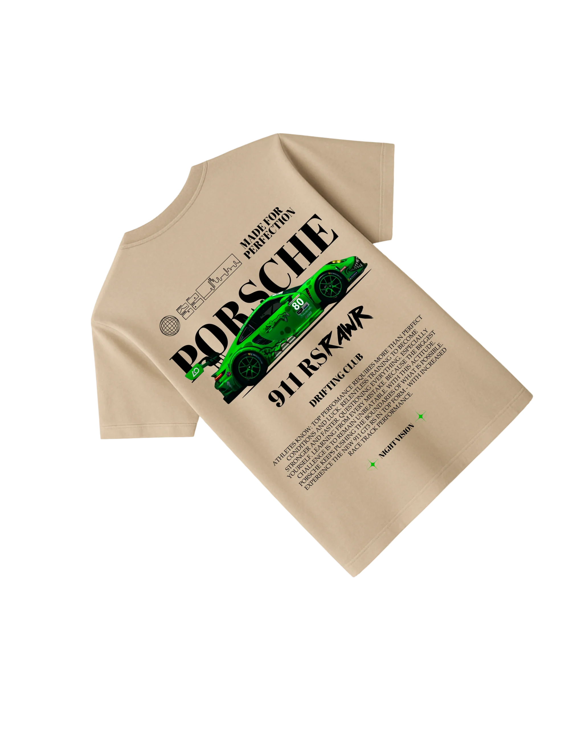 Oversized Beige T-Shirt – Made For Perfection Typography