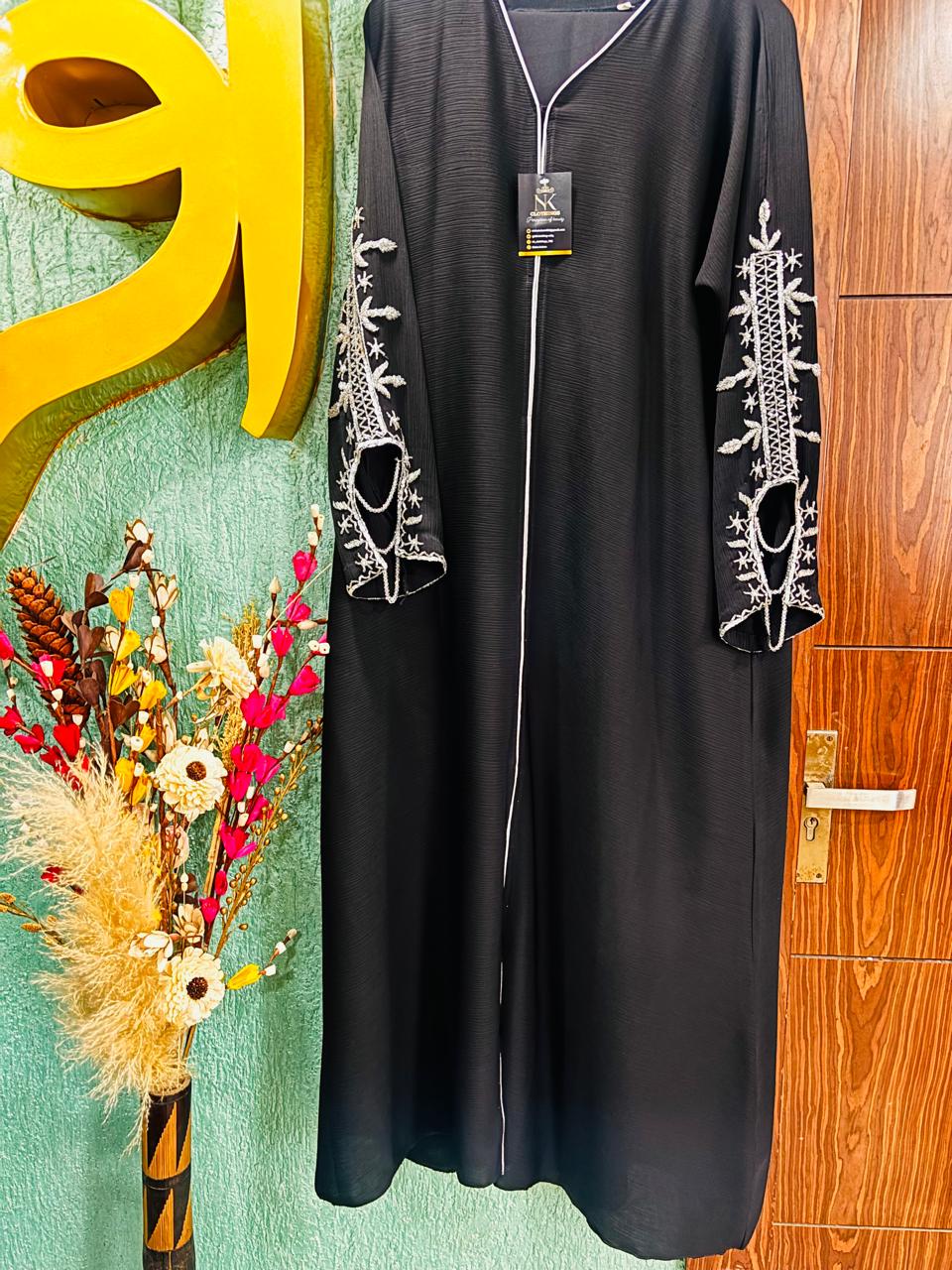 Hand Pearl Work Abaya